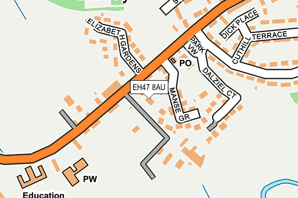 EH47 8AU map - OS OpenMap – Local (Ordnance Survey) EH47 8AU map - OS OpenMap – Local (Ordnance Survey)