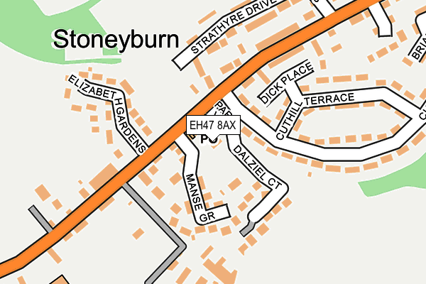 EH47 8AX map - OS OpenMap – Local (Ordnance Survey) EH47 8AX map - OS OpenMap – Local (Ordnance Survey)