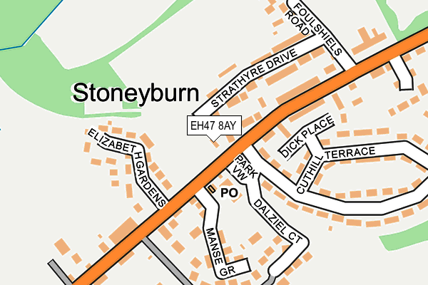 EH47 8AY map - OS OpenMap – Local (Ordnance Survey) EH47 8AY map - OS OpenMap – Local (Ordnance Survey)