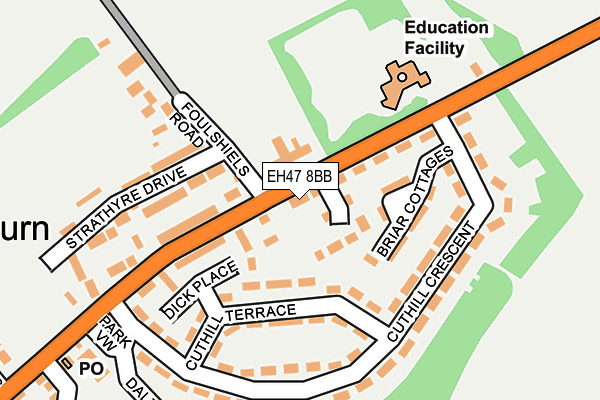 EH47 8BB map - OS OpenMap – Local (Ordnance Survey) EH47 8BB map - OS OpenMap – Local (Ordnance Survey)