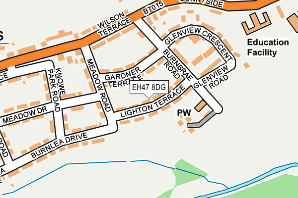 EH47 8DG map - OS OpenMap – Local (Ordnance Survey) EH47 8DG map - OS OpenMap – Local (Ordnance Survey)