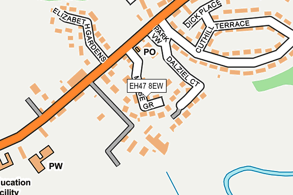 EH47 8EW map - OS OpenMap – Local (Ordnance Survey) EH47 8EW map - OS OpenMap – Local (Ordnance Survey)