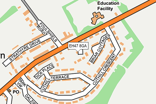 EH47 8GA map - OS OpenMap – Local (Ordnance Survey) EH47 8GA map - OS OpenMap – Local (Ordnance Survey)