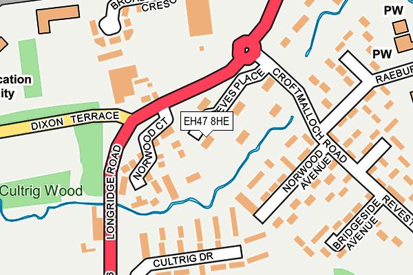 EH47 8HE map - OS OpenMap – Local (Ordnance Survey) EH47 8HE map - OS OpenMap – Local (Ordnance Survey)