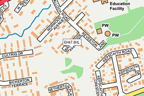 EH47 8HL map - OS OpenMap – Local (Ordnance Survey) EH47 8HL map - OS OpenMap – Local (Ordnance Survey)