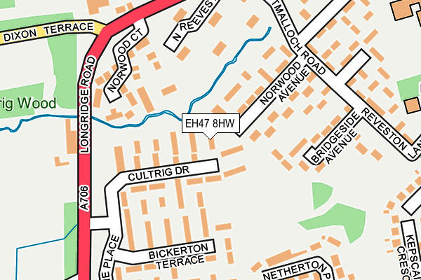 EH47 8HW map - OS OpenMap – Local (Ordnance Survey) EH47 8HW map - OS OpenMap – Local (Ordnance Survey)