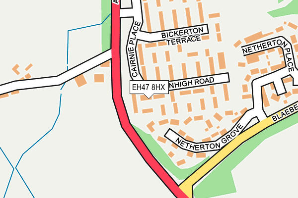 EH47 8HX map - OS OpenMap – Local (Ordnance Survey) EH47 8HX map - OS OpenMap – Local (Ordnance Survey)