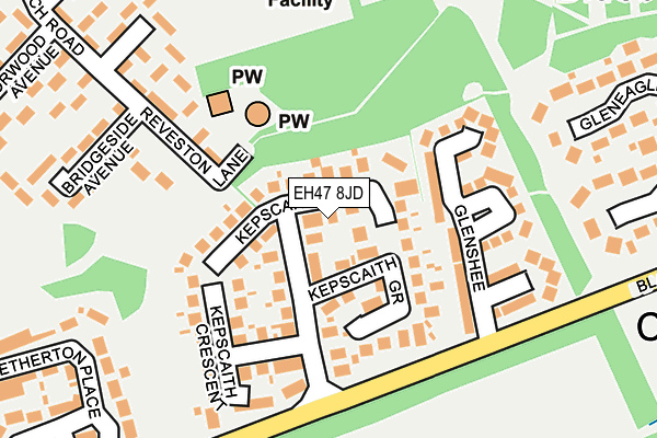 EH47 8JD map - OS OpenMap – Local (Ordnance Survey) EH47 8JD map - OS OpenMap – Local (Ordnance Survey)