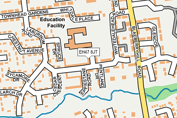 EH47 8JT map - OS OpenMap – Local (Ordnance Survey) EH47 8JT map - OS OpenMap – Local (Ordnance Survey)