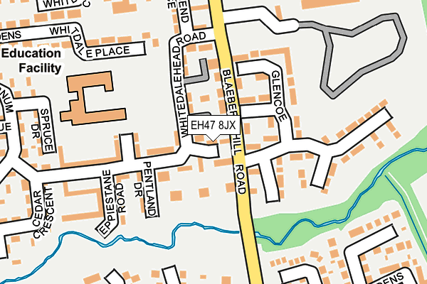 EH47 8JX map - OS OpenMap – Local (Ordnance Survey) EH47 8JX map - OS OpenMap – Local (Ordnance Survey)