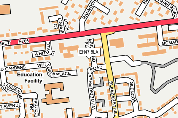 EH47 8LA map - OS OpenMap – Local (Ordnance Survey) EH47 8LA map - OS OpenMap – Local (Ordnance Survey)