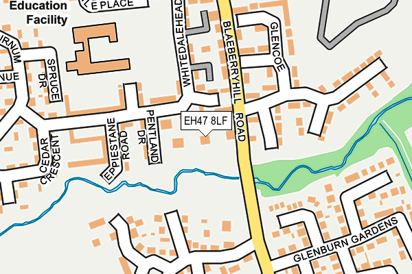 EH47 8LF map - OS OpenMap – Local (Ordnance Survey) EH47 8LF map - OS OpenMap – Local (Ordnance Survey)