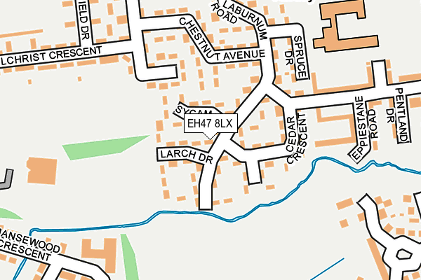 EH47 8LX map - OS OpenMap – Local (Ordnance Survey) EH47 8LX map - OS OpenMap – Local (Ordnance Survey)