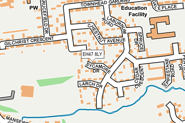 EH47 8LY map - OS OpenMap – Local (Ordnance Survey) EH47 8LY map - OS OpenMap – Local (Ordnance Survey)