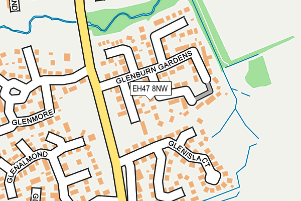 EH47 8NW map - OS OpenMap – Local (Ordnance Survey) EH47 8NW map - OS OpenMap – Local (Ordnance Survey)