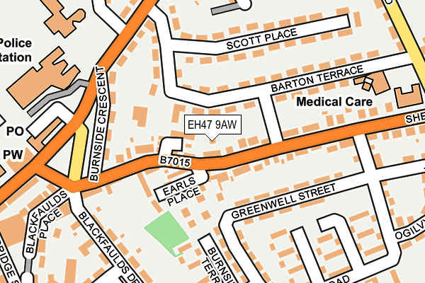 EH47 9AW map - OS OpenMap – Local (Ordnance Survey) EH47 9AW map - OS OpenMap – Local (Ordnance Survey)