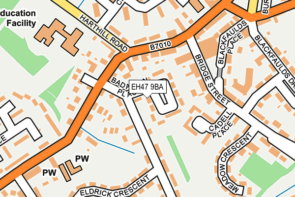 EH47 9BA map - OS OpenMap – Local (Ordnance Survey) EH47 9BA map - OS OpenMap – Local (Ordnance Survey)