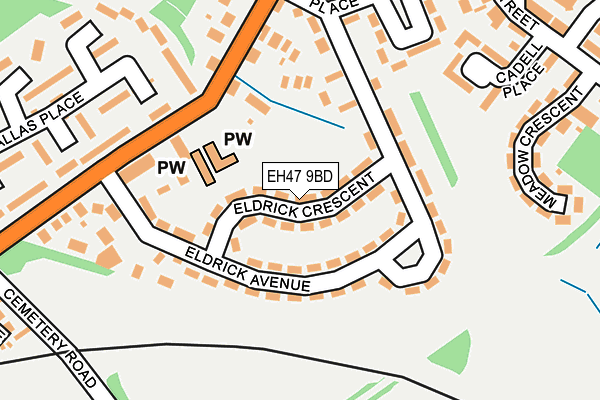 EH47 9BD map - OS OpenMap – Local (Ordnance Survey)