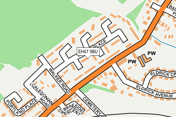 EH47 9BU map - OS OpenMap – Local (Ordnance Survey) EH47 9BU map - OS OpenMap – Local (Ordnance Survey)
