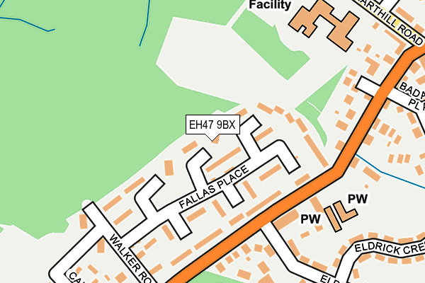 EH47 9BX map - OS OpenMap – Local (Ordnance Survey) EH47 9BX map - OS OpenMap – Local (Ordnance Survey)