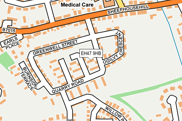 EH47 9HB map - OS OpenMap – Local (Ordnance Survey) EH47 9HB map - OS OpenMap – Local (Ordnance Survey)