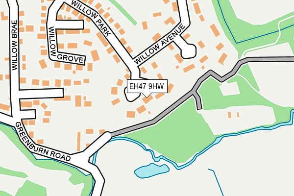 EH47 9HW map - OS OpenMap – Local (Ordnance Survey) EH47 9HW map - OS OpenMap – Local (Ordnance Survey)