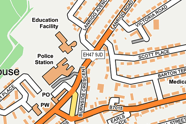 EH47 9JD map - OS OpenMap – Local (Ordnance Survey) EH47 9JD map - OS OpenMap – Local (Ordnance Survey)