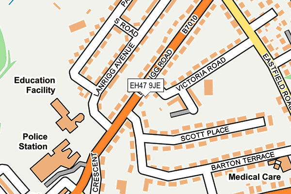 EH47 9JE map - OS OpenMap – Local (Ordnance Survey) EH47 9JE map - OS OpenMap – Local (Ordnance Survey)