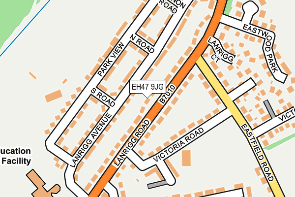 EH47 9JG map - OS OpenMap – Local (Ordnance Survey) EH47 9JG map - OS OpenMap – Local (Ordnance Survey)