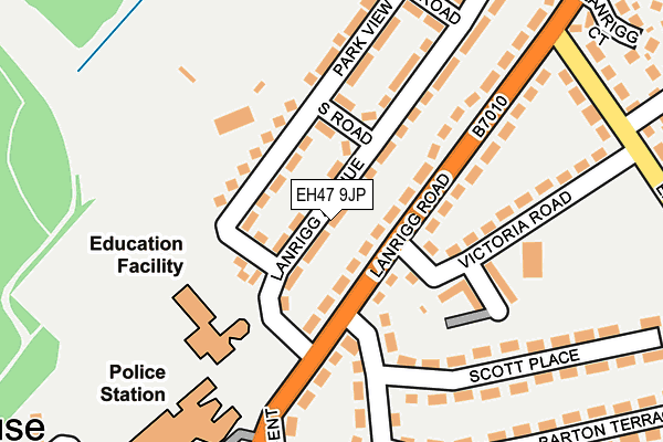 EH47 9JP map - OS OpenMap – Local (Ordnance Survey) EH47 9JP map - OS OpenMap – Local (Ordnance Survey)