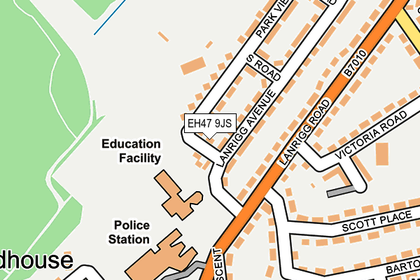 EH47 9JS map - OS OpenMap – Local (Ordnance Survey) EH47 9JS map - OS OpenMap – Local (Ordnance Survey)