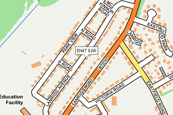 EH47 9JW map - OS OpenMap – Local (Ordnance Survey) EH47 9JW map - OS OpenMap – Local (Ordnance Survey)