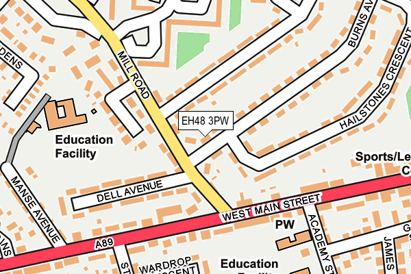 EH48 3PW map - OS OpenMap – Local (Ordnance Survey) EH48 3PW map - OS OpenMap – Local (Ordnance Survey)