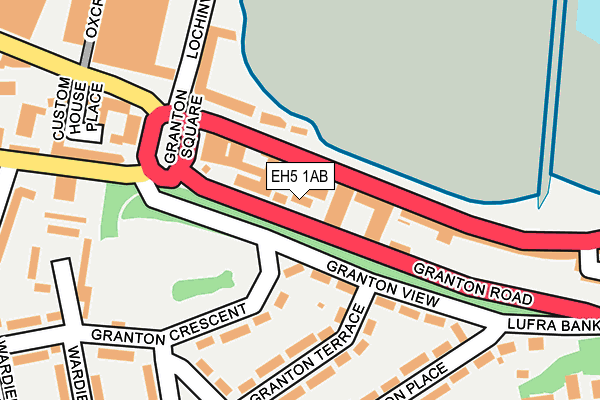 EH5 1AB map - OS OpenMap – Local (Ordnance Survey) EH5 1AB map - OS OpenMap – Local (Ordnance Survey)