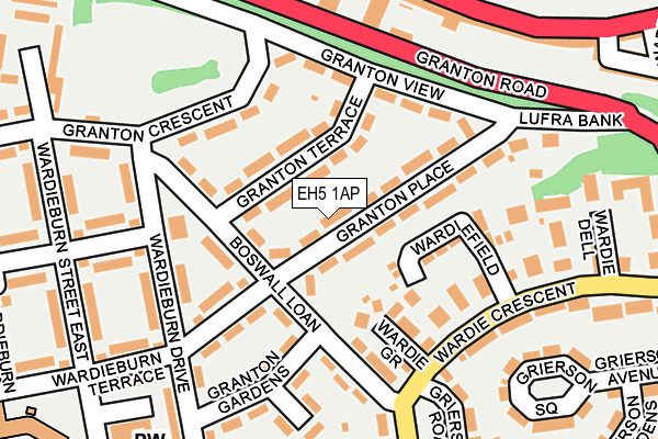 EH5 1AP map - OS OpenMap – Local (Ordnance Survey) EH5 1AP map - OS OpenMap – Local (Ordnance Survey)