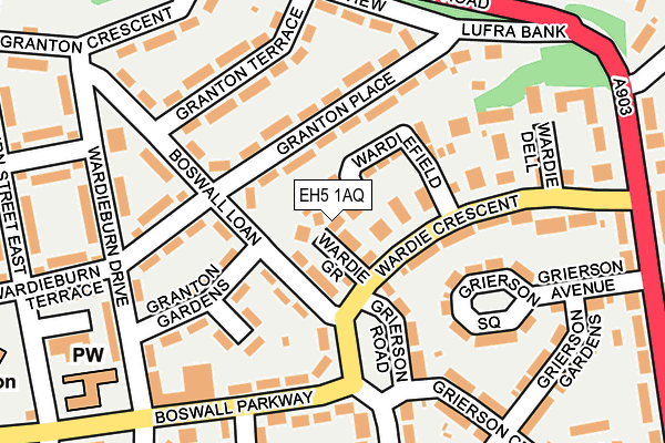 EH5 1AQ map - OS OpenMap – Local (Ordnance Survey) EH5 1AQ map - OS OpenMap – Local (Ordnance Survey)