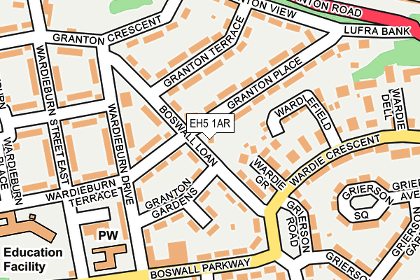 EH5 1AR map - OS OpenMap – Local (Ordnance Survey) EH5 1AR map - OS OpenMap – Local (Ordnance Survey)