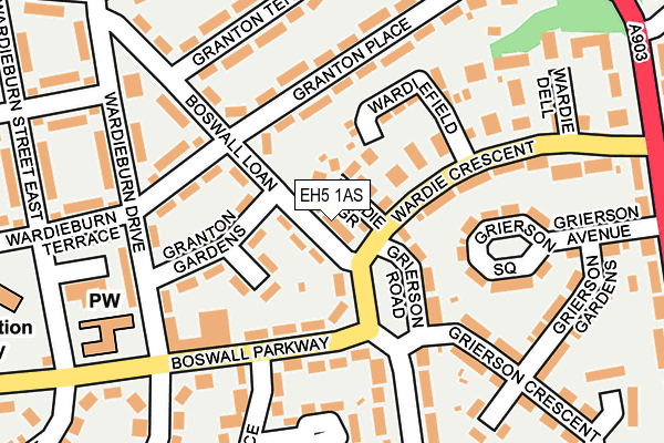 EH5 1AS map - OS OpenMap – Local (Ordnance Survey) EH5 1AS map - OS OpenMap – Local (Ordnance Survey)