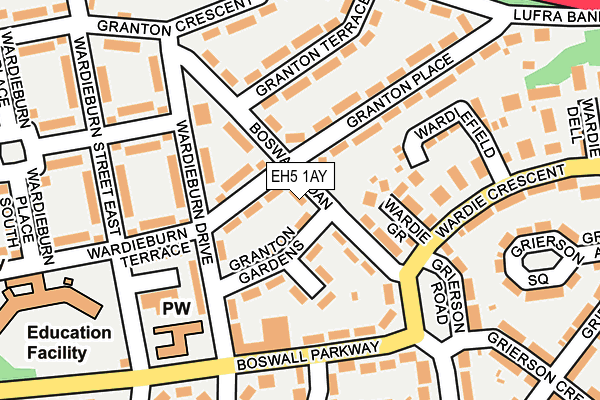 EH5 1AY map - OS OpenMap – Local (Ordnance Survey) EH5 1AY map - OS OpenMap – Local (Ordnance Survey)