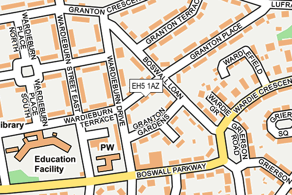 EH5 1AZ map - OS OpenMap – Local (Ordnance Survey) EH5 1AZ map - OS OpenMap – Local (Ordnance Survey)