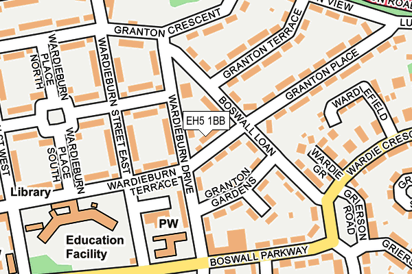 EH5 1BB map - OS OpenMap – Local (Ordnance Survey) EH5 1BB map - OS OpenMap – Local (Ordnance Survey)