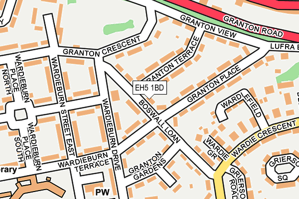EH5 1BD map - OS OpenMap – Local (Ordnance Survey) EH5 1BD map - OS OpenMap – Local (Ordnance Survey)
