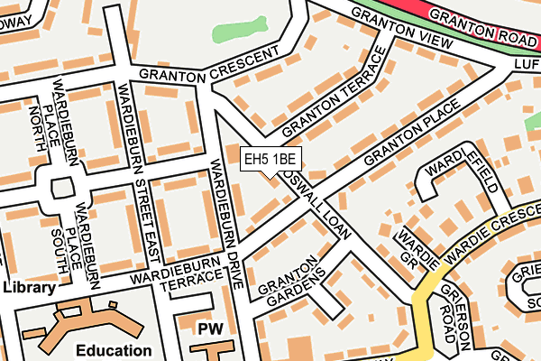 EH5 1BE map - OS OpenMap – Local (Ordnance Survey) EH5 1BE map - OS OpenMap – Local (Ordnance Survey)