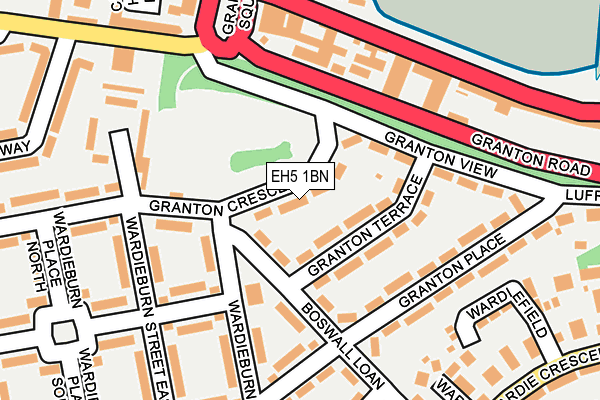 EH5 1BN map - OS OpenMap – Local (Ordnance Survey) EH5 1BN map - OS OpenMap – Local (Ordnance Survey)