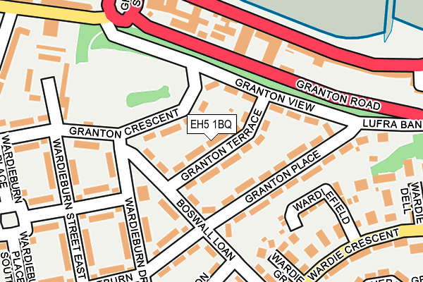 EH5 1BQ map - OS OpenMap – Local (Ordnance Survey) EH5 1BQ map - OS OpenMap – Local (Ordnance Survey)