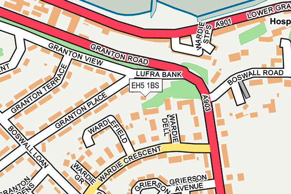 EH5 1BS map - OS OpenMap – Local (Ordnance Survey) EH5 1BS map - OS OpenMap – Local (Ordnance Survey)