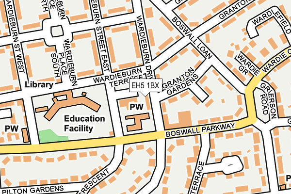 EH5 1BX map - OS OpenMap – Local (Ordnance Survey) EH5 1BX map - OS OpenMap – Local (Ordnance Survey)