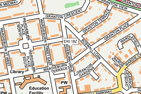 EH5 1BZ map - OS OpenMap – Local (Ordnance Survey) EH5 1BZ map - OS OpenMap – Local (Ordnance Survey)