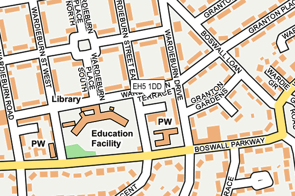 EH5 1DD map - OS OpenMap – Local (Ordnance Survey) EH5 1DD map - OS OpenMap – Local (Ordnance Survey)