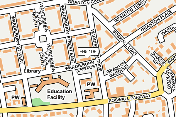 EH5 1DE map - OS OpenMap – Local (Ordnance Survey) EH5 1DE map - OS OpenMap – Local (Ordnance Survey)